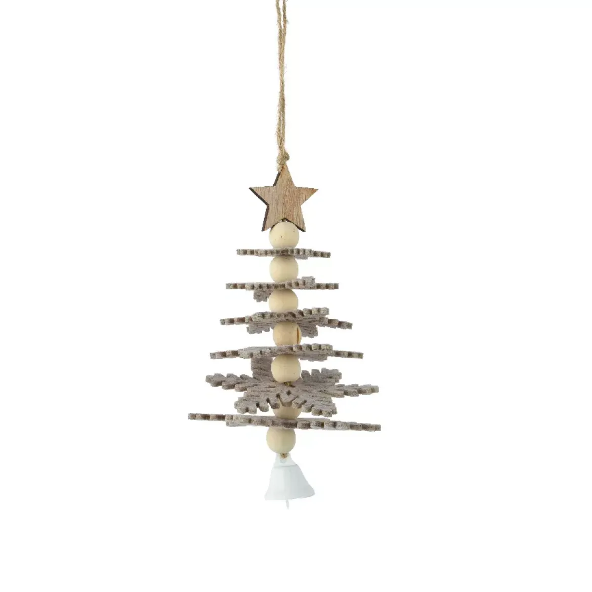 Decorazione natalizia sospesa in feltro (H17 cm) Albero incantato Grigio