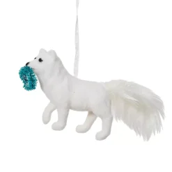 Decorazione Natalizia Sospesa (H7 cm) Astuto Volpe Bianco