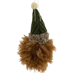 Decorazione Natalizia Sospesa (H15 cm) Testa di Riccio Marrone Chiaro