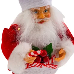 Decorazione Natalizia Sospesa (H13 cm) Babbo Natale Pasticcere Rosso e Bianco