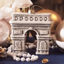 Decorazione Natalizia Sospesa (H16 cm) Arco di Trionfo Grigio