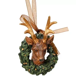 Decorazione Natalizia Sospesa (H10 cm) Cervo Reale Dorato