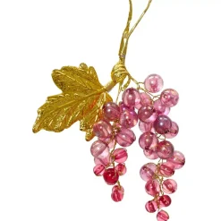 Decorazione natalizia sospesa (H11 cm) Grappolo ghiacciato Fico e oro