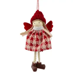 Decorazione Natalizia Sospesa (H13 cm) Angelo Isy Rosso