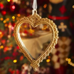 Decorazione natalizia sospesa (H14 cm) Cuore bohémien Oro