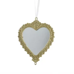 Decorazione natalizia sospesa (H14 cm) Cuore bohémien Oro