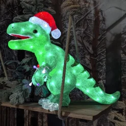 Dinosauro luminoso 80 LED (H47 cm) Rex Bianco Freddo