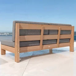 Divano da giardino 3 posti Bornéo Grigio antracite