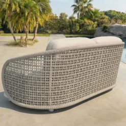 Divano da giardino effetto rattan e alluminio 2 posti Riviera Beige
