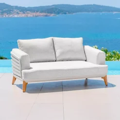 Divano da giardino in alluminio 2 posti Monte Carlo Bianco e grigio chiaro