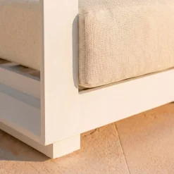 Divano da giardino in alluminio 2 posti Elba Bianco e beige