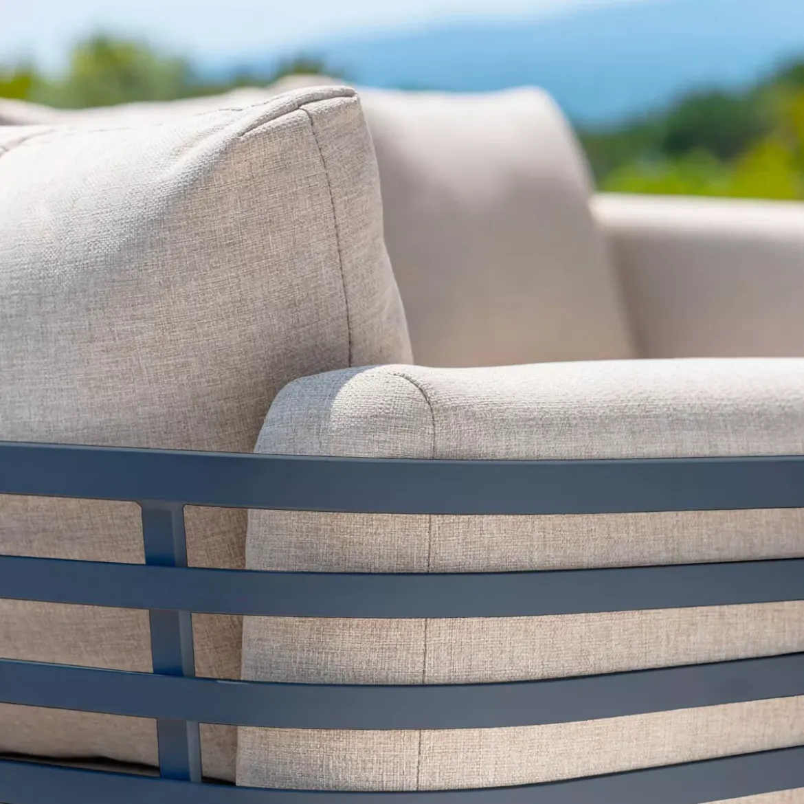 Divano da giardino in alluminio 2 posti Monte Carlo Grigio antracite e tortora