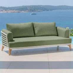 Divano da giardino in alluminio 2 posti Monte Carlo Bianco e verde rosmarino
