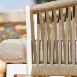 Divano da giardino in alluminio 3 posti Amalfi Bianco e tortora