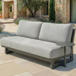 Divano da giardino in alluminio 2 posti Long Beach Antracite e grigio chiaro