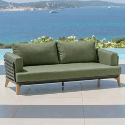 Divano da giardino in alluminio 2 posti Monte Carlo Grigio antracite e verde rosmarino