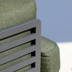 Divano da giardino in alluminio 2 posti Monte Carlo Grigio antracite e verde rosmarino