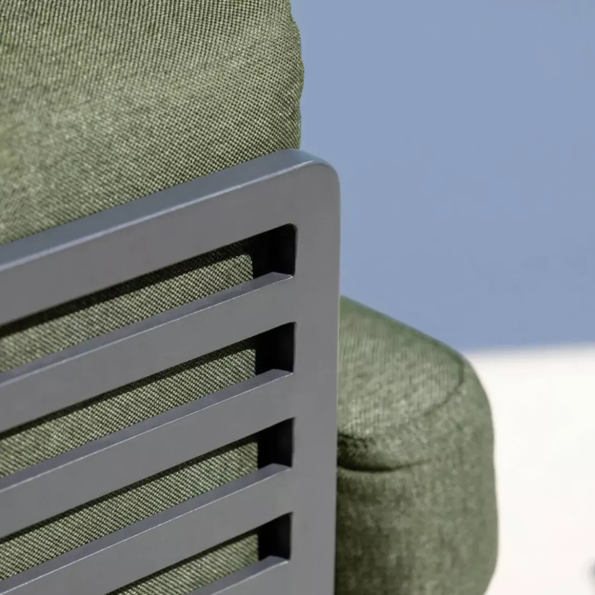 Divano da giardino in alluminio 2 posti Monte Carlo Grigio antracite e verde rosmarino