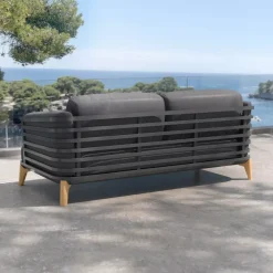 Divano da giardino in alluminio 2 posti Monte Carlo Grigio antracite