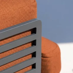 Divano da giardino in alluminio 2 posti Monte Carlo Grigio antracite e terracotta