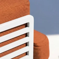 Divano da giardino in alluminio 3 posti Monte Carlo Bianco e terracotta