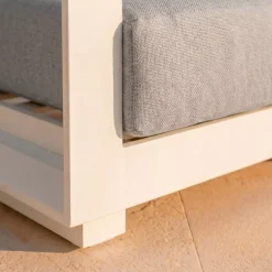 Divano da giardino in alluminio 2 posti Elba Bianco e grigio chiaro