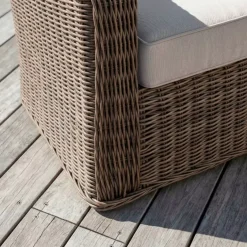 Divano da giardino in resina intrecciata 2 posti Calvi Seppia e tortora
