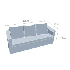 Divano da giardino in resina intrecciata 3 posti Calvi Bianco