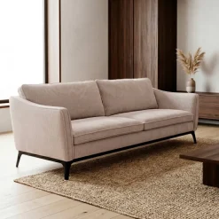 Divano a 3 posti in velluto a coste (206 cm) Owen Beige