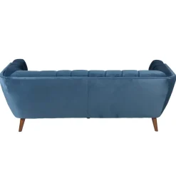 Divano a 3 posti in velluto (200 cm) Rory Blu scuro