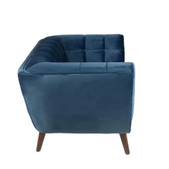 Divano a 3 posti in velluto (200 cm) Rory Blu scuro