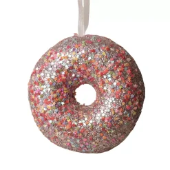 Donut di Natale da appendere (D9 cm) Golosità Rosa glitterato