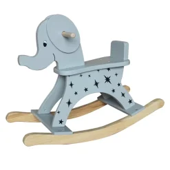 Elefante a dondolo legno (H53 cm) Stars Grigio