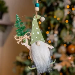 Elfo di Natale da appendere (H11 cm) Il mio albero Verde