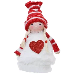 Fata di Natale da appendere (H12 cm) Molly Cuore glitterato Rosso