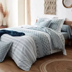 Federa cuscino a rullo cotone superiore (L200 cm) Diego Blu