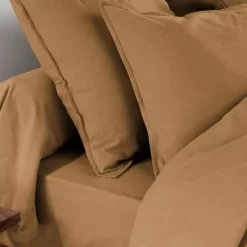 Federa cuscino a rullo flanella di cotone (L185 cm) Théa Camel