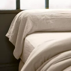 Federa cuscino a rullo garza di cotone (L185 cm) Gaïa Beige pampa