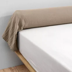 Federa cuscino a rullo garza di cotone (185 cm) Gaïa Marrone corda