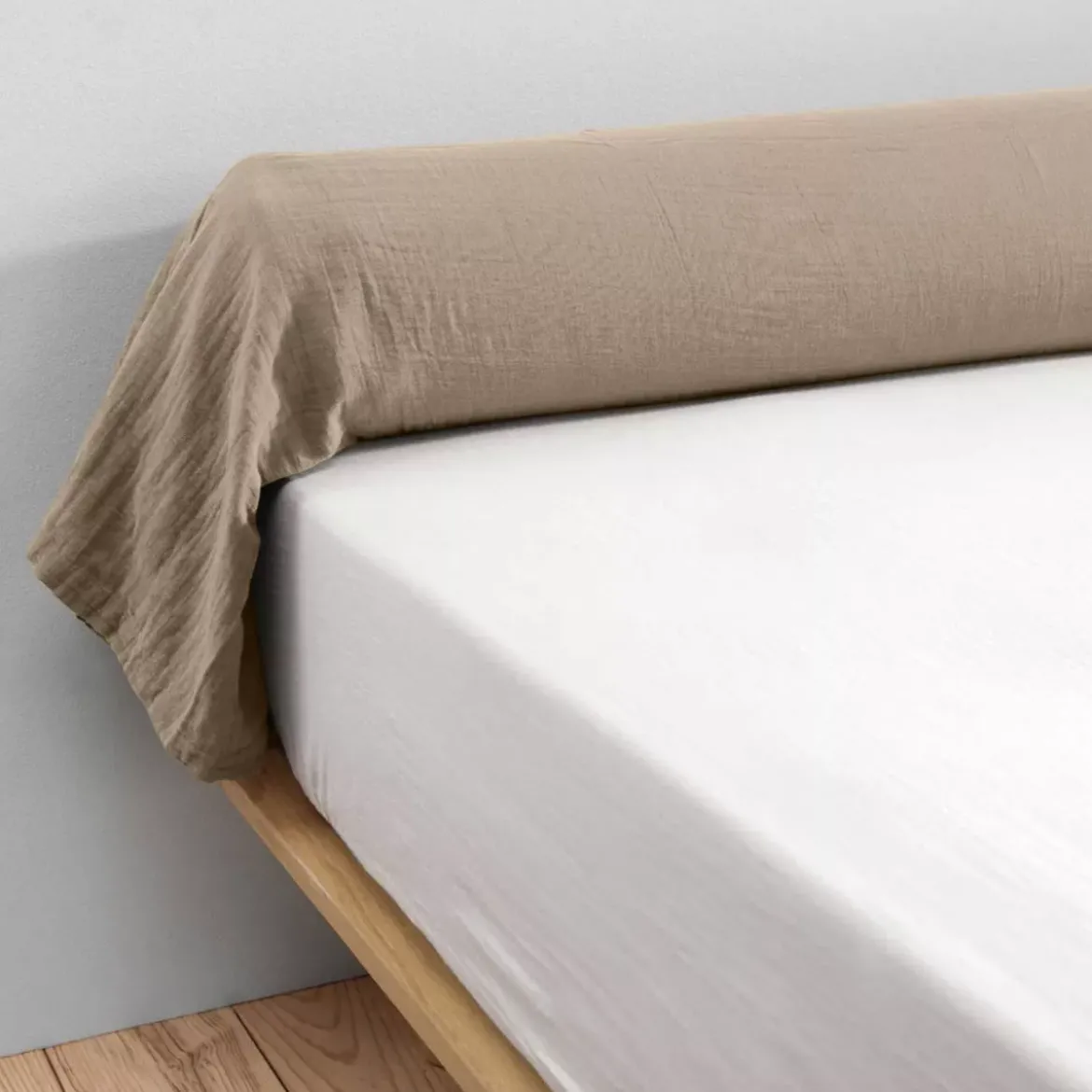 Federa cuscino a rullo garza di cotone (185 cm) Gaïa Marrone corda
