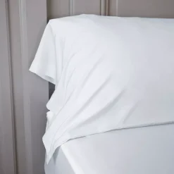 Federa cuscino a rullo in raso di bambù (L185 cm) Sienna Bianco panna