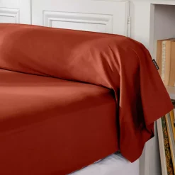 Federa cuscino a rullo percalle di cotone (L185 cm) Cali Terracotta