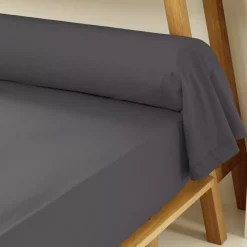 Federa cuscino a rullo percalle di cotone (L185 cm) Cali Grigio antracite