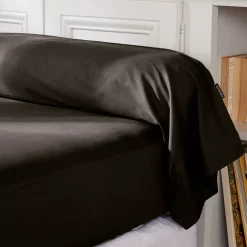 Federa cuscino a rullo percalle di cotone (L185 cm) Cali Nero