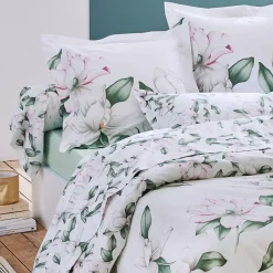 Federa cuscino a rullo percalle di cotone (L200 cm) Magnolia Verde
