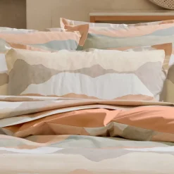 Federa cuscino a rullo percalle di cotone (200 cm) Beige Gesso