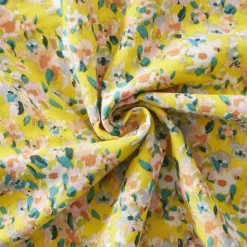 Federa cuscino letto quadrata in garza di cotone (60 x 60 cm) Abigaël Giallo