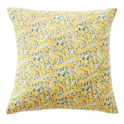 Federa cuscino letto quadrata in garza di cotone (60 x 60 cm) Abigaël Giallo