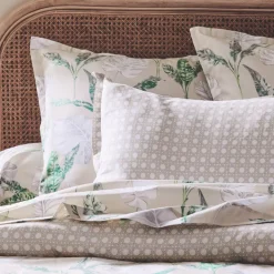 Federa cuscino letto quadrato in raso di cotone (65 x 65 cm) Viaggio Verde