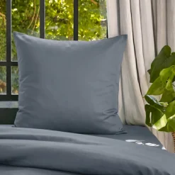 Federa cuscino letto quadrata in lyocell Tencel™ lavato (63 x 63 cm) Olivia Blu stone